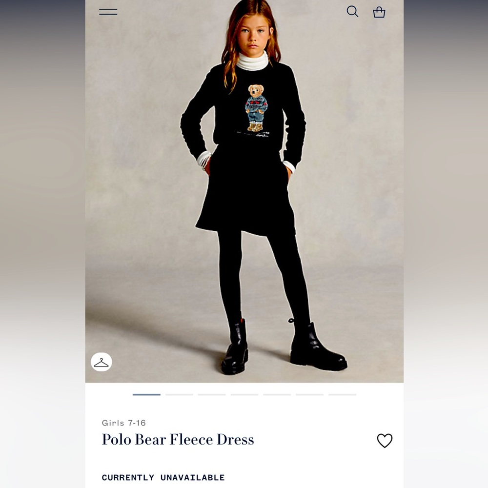 NWT Size 7 Polar Bear fleece dress - Ralph Lauren - Navy Blue